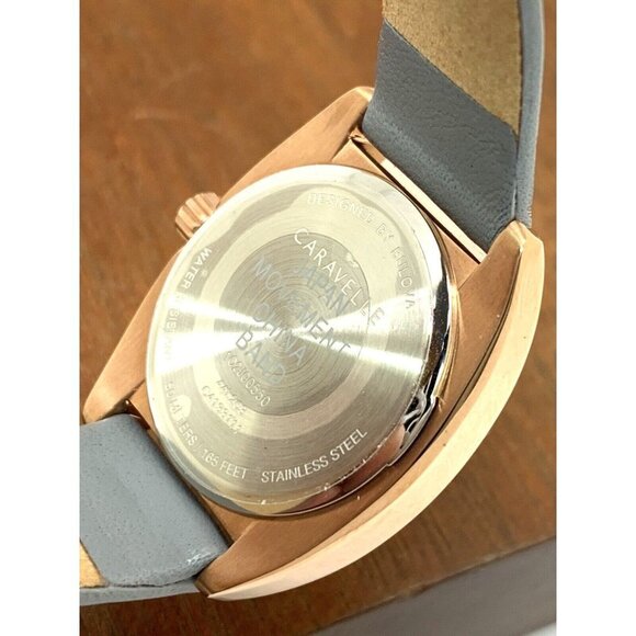 Caravelle by Bulova Women's Watch 44L263 Quartz Rose Gold Gray Leather B… - Picture 6 of 13